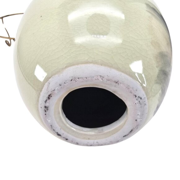 Large Hand-Painted Chinese Porcelain Egg Ornament Decor With Stand JE270 - Picture 9 of 11